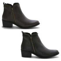 Kit 2 Bota Feminina Salto Baixo JCL STORE Coturno Casual Zíper Conforto Country Chelsea Dia a Dia Kit 2 Bota Feminina Salto Baixo JCL STORE Coturno Casual Zíper Conforto Country Chelsea Dia a Dia