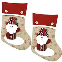 Kit 2 Bota Figuras Natalinas Enfeite 35cm Decoração De Natal