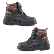 Kit 2 Bota Infantil Cano Médio Ajuste em Cadarço e Zíper Kit 2 Bota Infantil Cano Médio Ajuste em Cadarço e Zíper