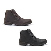 Kit 2 Bota Masculina Casual Coturno Cano Baixo Confortavel Com Ziper