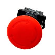 Kit 2 Botão Cogumelo de Emergência Trava Gira Destrava Vermelho 1nf 22mm