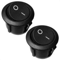 Kit 2 Botão Liga Desliga Onn Off 2 Terminais Chave Comutadora Redonda de 12V 24V DC Ou 127V 220V AC
