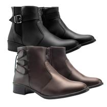 Kit 2 Botas Coturno Feminina Bico Redondo Cano Curto Leve Kit 2 Botas Coturno Feminina Bico Redondo Cano Curto Leve