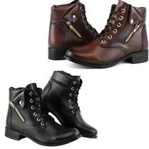 Kit 2 Botas Feminina Cano Curto Conforto Casual Moderna