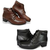 Kit 2 Botas Feminina Cano Curto Conforto Dia a Dia Básica Kit 2 Botas Feminina Cano Curto Conforto Dia a Dia Básica