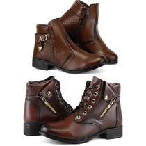 Kit 2 Botas Feminina Cano Curto Matelassê Conforto Casual - Kreeper