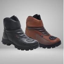 Kit 2 Botas Motociclista Couro Legítimo Palmilha Gel Oferta
