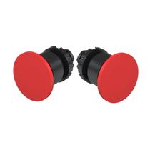 Kit 2 Botões Vermelhos Cogumelo 22mm - Sem Luz IP66 Duráveis
