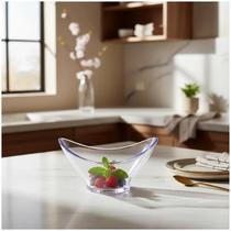 Kit 2 Bowl Acrílico Alimentos Petisco 600ml Transparente