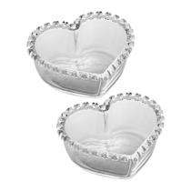 Kit 2 Bowl de Coração Cristal Transparente Mini Tigela Petisqueira Porta Joias 13,5cm Lyor Kit 2 Bowl de Coração Cristal Transparente Mini Tigela Petisqueira Porta Joias 13,5cm Lyor