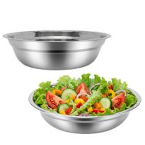 Kit 2 Bowl Tigela Aço Inox Brilhante Mixing Bacia Funda 24cm Kit 2 Bowl Tigela Aço Inox Brilhante Mixing Bacia Funda 24cm