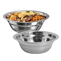 Kit 2 Bowl Tigela Aço Inox Brilhante Mixing Cumbuca Saladeiras Bacia Funda 14cm