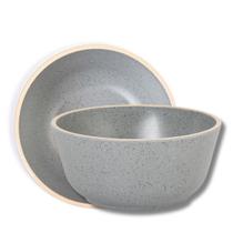 Kit 2 Bowl Tigela Cumbuca Cinza Sopa Caldo Feijoada 100% Melamina Profissional Gourmet Mix