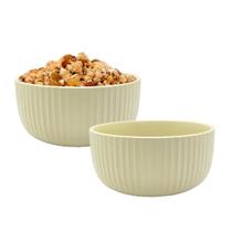 Kit 2 Bowl Tigela Cumbuca De Cerâmica Bege 800ml Salada Kit 2 Bowl Tigela Cumbuca De Cerâmica Bege 800ml Salada