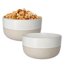 Kit 2 Bowl Tigela Cumbuca De Cerâmica Branco 800ml Salada