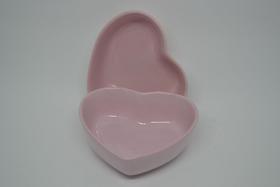 Kit 2 Bowls Coração Rosa de Cerâmica 500ml