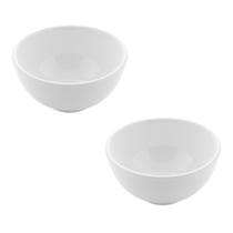 Kit 2 Bowls Porcelana 13cm Branco Sobremesa Cereal Elegante Kit 2 Bowls Porcelana 13cm Branco Sobremesa Cereal Elegante