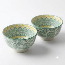 Kit 2 Bowls Tigelas Cumbucas Cerâmica 12cm Verde 300ml Wolff Kit 2 Bowls Tigelas Cumbucas Cerâmica 12cm Verde 300ml Wolff