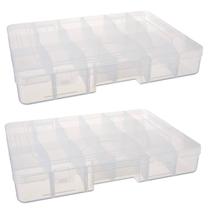 Kit 2 Box Organizadores Grande Com Divisórias Transparente