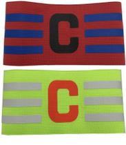 Kit 2 Braçadeiras Faixa de Capitão Elástica de Futebol