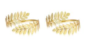 kit 2 Braceletes Deusa Grega Folha Louro Dourada Deus Grego