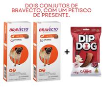 Kit 2 Bravecto Cães de 4.5 até 10kg Bravecto para Cães, 4.5 a 10kg + Bifinho DipDog