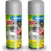 Kit 2 Brilha INOX SCOTCH Brite 200ML Removedor Limpador SPRAY 3M