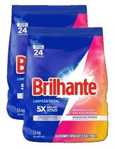 kit 2 Brilhante Limpeza Total - Lava Roupas Em Pó Roupas Brancas E Coloridas Ativo Concentrado Pacote 1.6Kg kit 2 Brilhante Limpeza Total - Lava Roupas Em Pó Roupas Brancas E Coloridas Ativo Concentrado Pacote 1.6Kg
