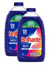 kit 2 Brilhante Limpeza Total - Lava Roupas Líquido 3L