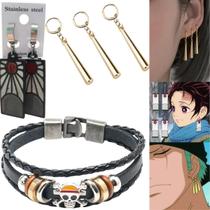 Kit 2 Brincos (Zoro e Tanjiro) e Pulseira One Piece e Demon Slayer Kit 2 Brincos (Zoro e Tanjiro) e Pulseira One Piece e Demon Slayer