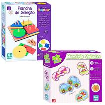 Kit 2 Brinquedo Didatico Prancha De Seleção Interativa Para Coordenação Motora Peças De Encaixar E Jogo Da Memória Veícu Kit 2 Brinquedo Didatico Prancha De Seleção Interativa Para Coordenação Motora Peças De Encaixar E Jogo Da Memória Veícu