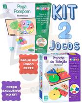 Kit 2 Brinquedo Encaixe Educativo Montessori Prancha De Seleção E Jogo Sensorial Pega Pompom Coordenação Motora Kit 2 Brinquedo Encaixe Educativo Montessori Prancha De Seleção E Jogo Sensorial Pega Pompom Coordenação Motora