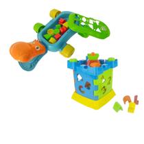 Kit 2 Brinquedo Infantil Educativo Hipopotamo Bebe P/Encaixar Castelinho Com Letras Numeros - Divplast