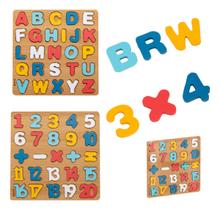 Kit 2 Brinquedo Madeira Encaixa Educativos Números E Letras