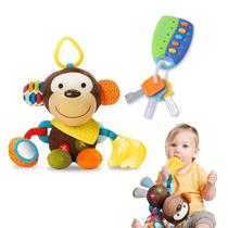 Kit 2 Brinquedo Pelúcia Mobile Macaco E Chave Musical Bebê