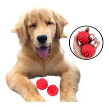 Kit 2 Brinquedo Pet Bolinha Maciça E Cravo P/ Cão Peq 45mm