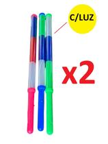 kit 2 Brinquedos Bastão De Led Colorido 45 Cm Sortido kit 2 Brinquedos Bastão De Led Colorido 45 Cm Sortido