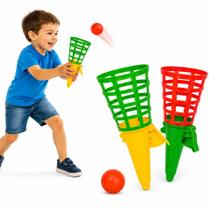 Kit 2 Brinquedos Infantil Lança Pega Bolinha Jogar Pegar Kit 2 Brinquedos Infantil Lança Pega Bolinha Jogar Pegar