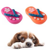 Kit 2 Brinquedos Mordedor Chinelo Sonoro Para Cães Resistente