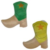 Kit 2 Brinquedos Pelúcias Grande Gatos/Cães Verde/Amarelo