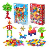 Kit 2 Brinquedos Plakt e Plukt - 184 peças - Educativo Criativo Para Montar - Paki Toys