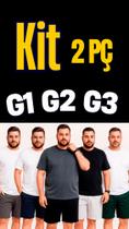 Kit 2 brmuda de tactel plus size g1 g2 g3