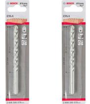 Kit 2 Brocas Bosch Concreto Cyl-1 Impact 8mm 2608590078 Kit 2 Brocas Bosch Concreto Cyl-1 Impact 8mm 2608590078