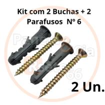 Kit 2 Buchas + Parafusos nº06 Kit 2 Buchas + Parafusos nº06