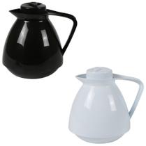 Kit 2 Bule Térmico Amare 650 ml Café Chá Leite Garrafa Preto/Branco - Mor Kit 2 Bule Térmico Amare 650 ml Café Chá Leite Garrafa Preto/Branco - Mor