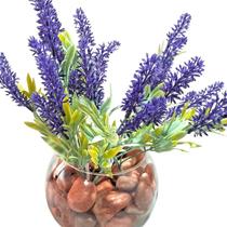 Kit 2 Buquê Lavanda Silicone Arranjo Lavanda com 5 ramos (Galhos) Luxo Artificial