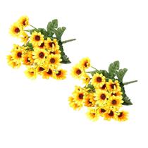 Kit 2 Buquês de Mini Girassóis com 22 Flores Artificial Kit 2 Buquês de Mini Girassóis com 22 Flores Artificial