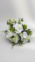 Kit 2 Buquês Flores Artificiais Brancas 35cm Kit 2 Buquês Flores Artificiais Brancas 35cm