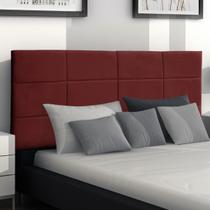 Kit 2 Cabeceiras Painel Vitória 100Cm Para Cama Box Suede Vermelho