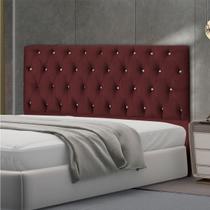 Kit 2 Cabeceiras Pérola 160Cm Para Cama Box Queen Suede Marsala